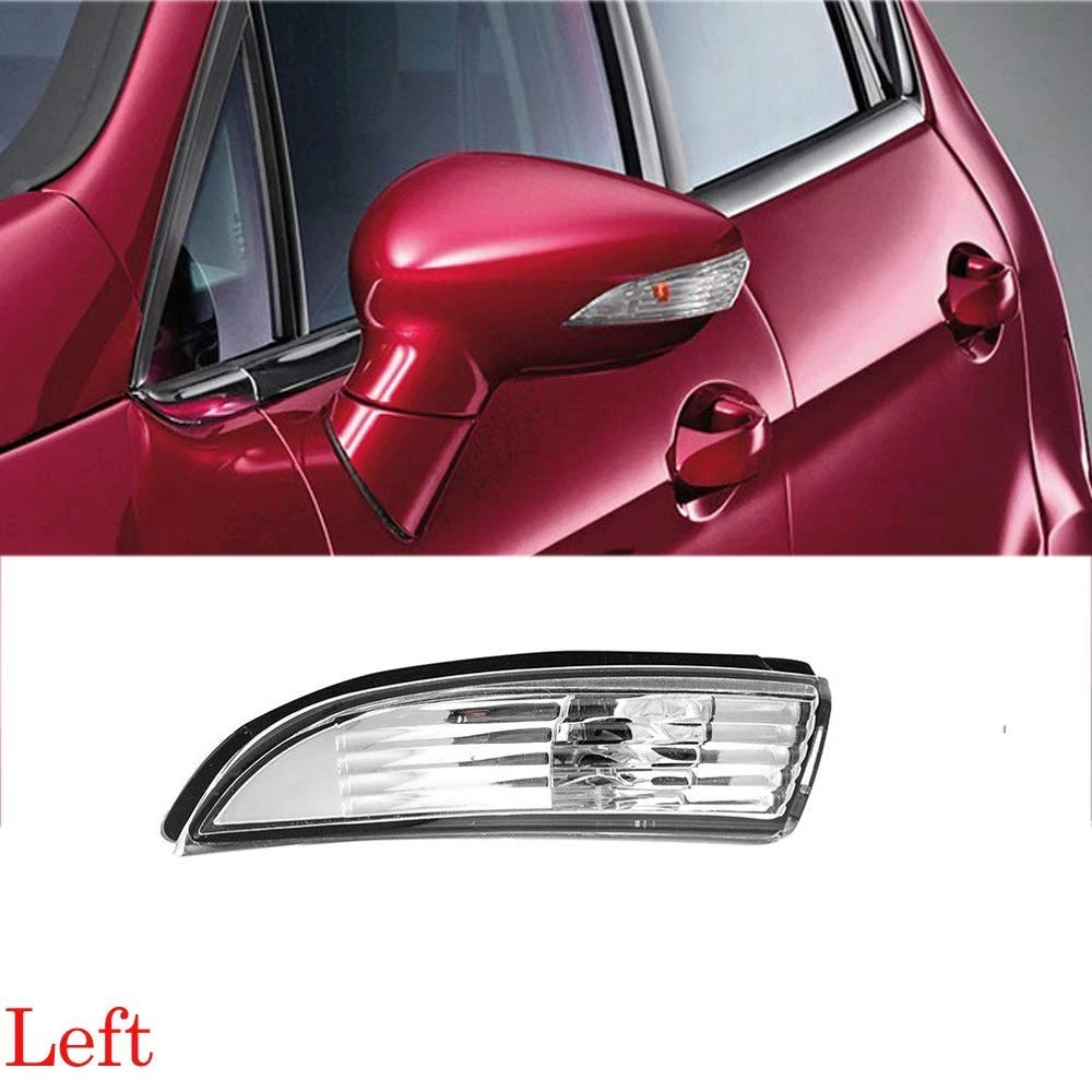 Бяло Лявото огледало за обратно виждане, волан лампа, огледало за обратно виждане, волан лампа Без крушка, подходящ за Ford Fiesta 2008-2016