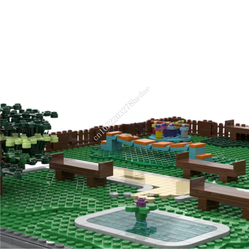 1158 бр. Индивидуални MOC Модулни минифигурки мащаб парк с изглед към улицата Модел Строителни Блокове Тухли Детски играчки за рожден ден, подарък за Коледа