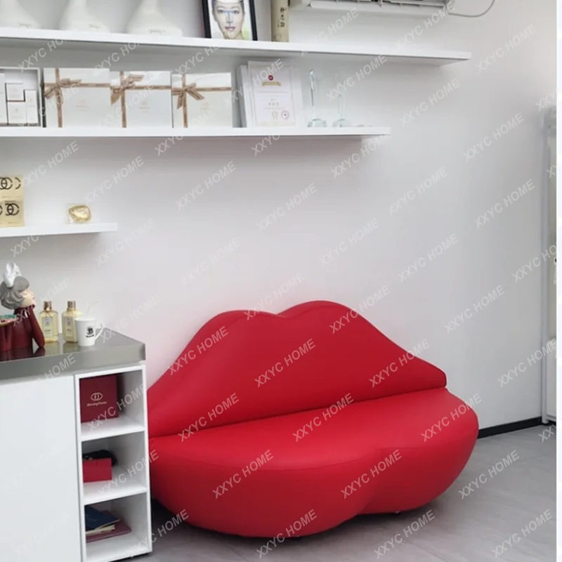 Червени Устни Спалня Двойна Стол Hot Lips е един Малък Апартамент от Хол Мързелив Текстилен диван
