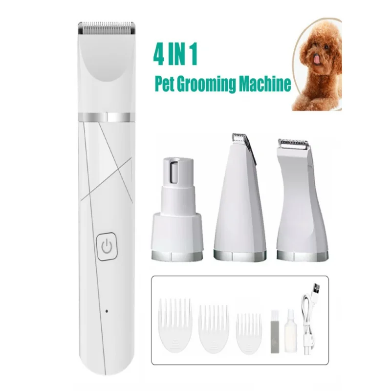 Професионална Тиха Машина за подстригване на козината на котки и кучета, Острилка за нокти, с Устройство за отстраняване на козината на краката на животните, USB-Акумулаторна машина за подстригване на домашни любимци