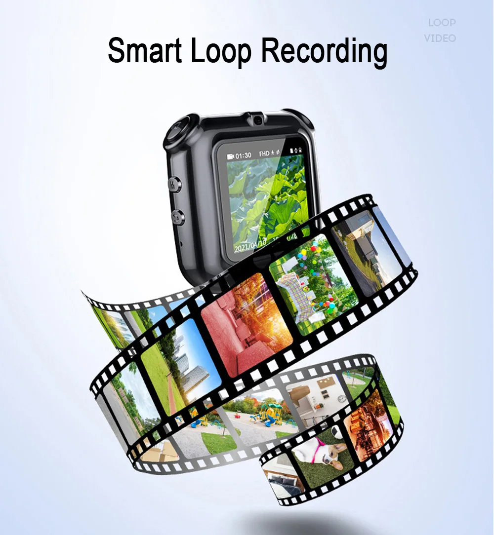 Мини камера V9 1080P Преносим Скоба за Колиета Cam Dispaly Screen Аудио Видео Глас Фоторегистратор Loop Smart Recording Камери
