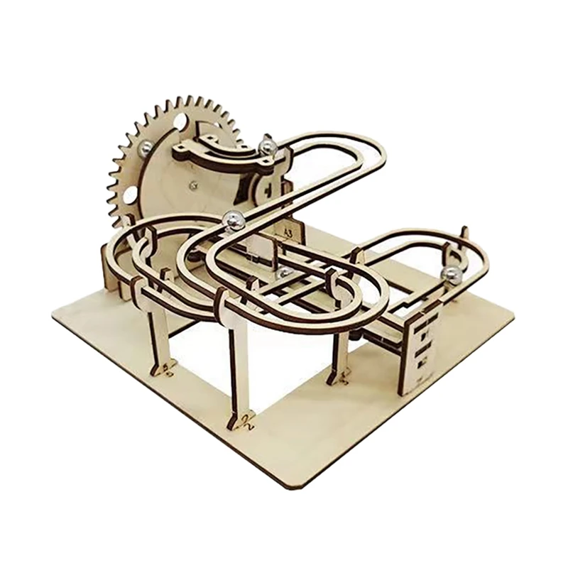 Мрамор Run Раса 3D Дървена Пъзел Механичен набор от Stem Science Физика Играчка В събирането на Модел на Сградата За Деца