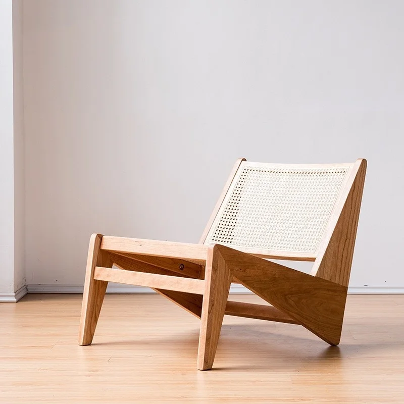 Модерен стол, с акцент от ратан и масив череша, стол-кенгуру за хола, мебели за спални, двор, работното място