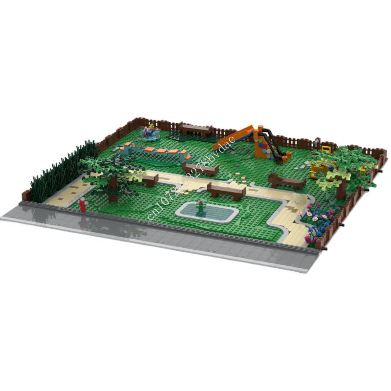1158 бр. Индивидуални MOC Модулни минифигурки мащаб парк с изглед към улицата Модел Строителни Блокове Тухли Детски играчки за рожден ден, подарък за Коледа