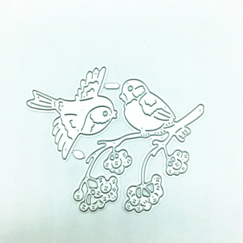 Две птички в бранша, гравиране, метални щанци за рязане, Направи си сам, Албум за рязане на Поздравителни картички, Сватбени Щамповане, Декоративни шаблони